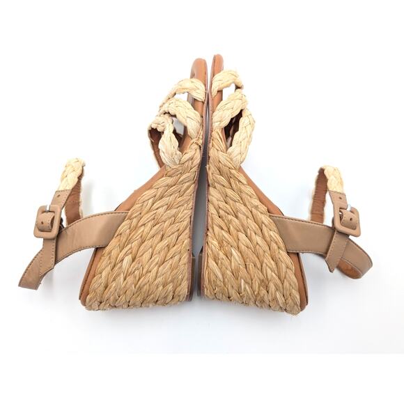 Andre Assous Milena Wedge Sandal Open Toe Women's Natural Size US6.5 EU37 - Picture 6 of 12